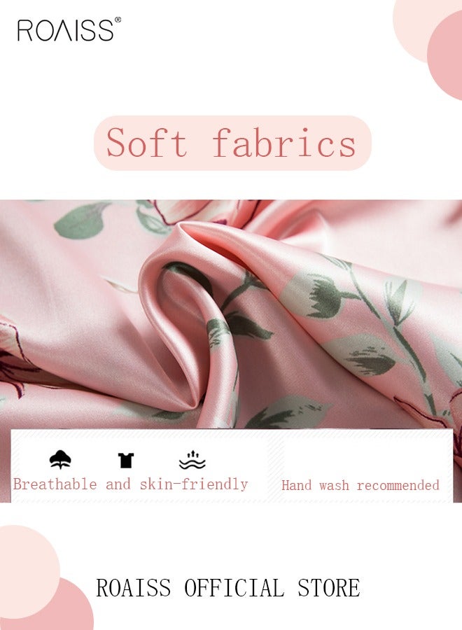 5-Pack Women's Sleepwear Set Sling Lace Nightdress Sweet Pajama Home Wearing Clothes Loungewear Suits Floral Printing Ladies Nightwear Lingerie Robe Underwear Shorts Summer Spring