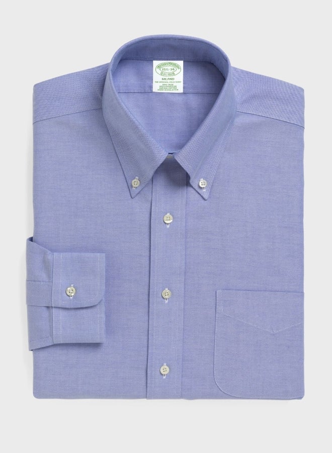 Collared Buttoned Down Shirt Blue