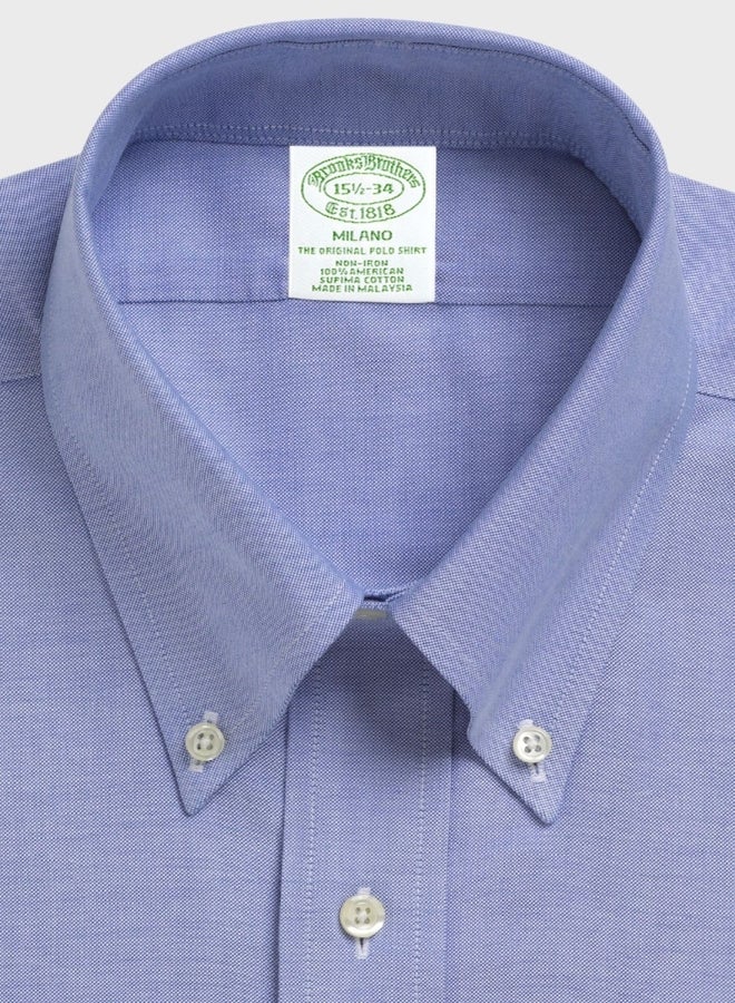 Collared Buttoned Down Shirt Blue