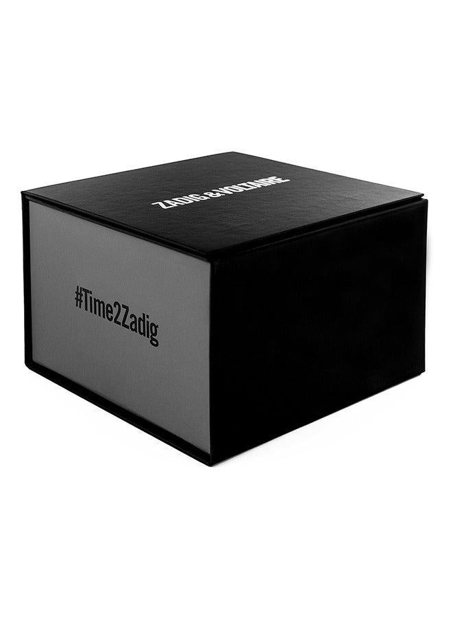 Women Zadig & Voltaire Analog Blue Crocodile Effect Leather Strap Watch - ZVF231