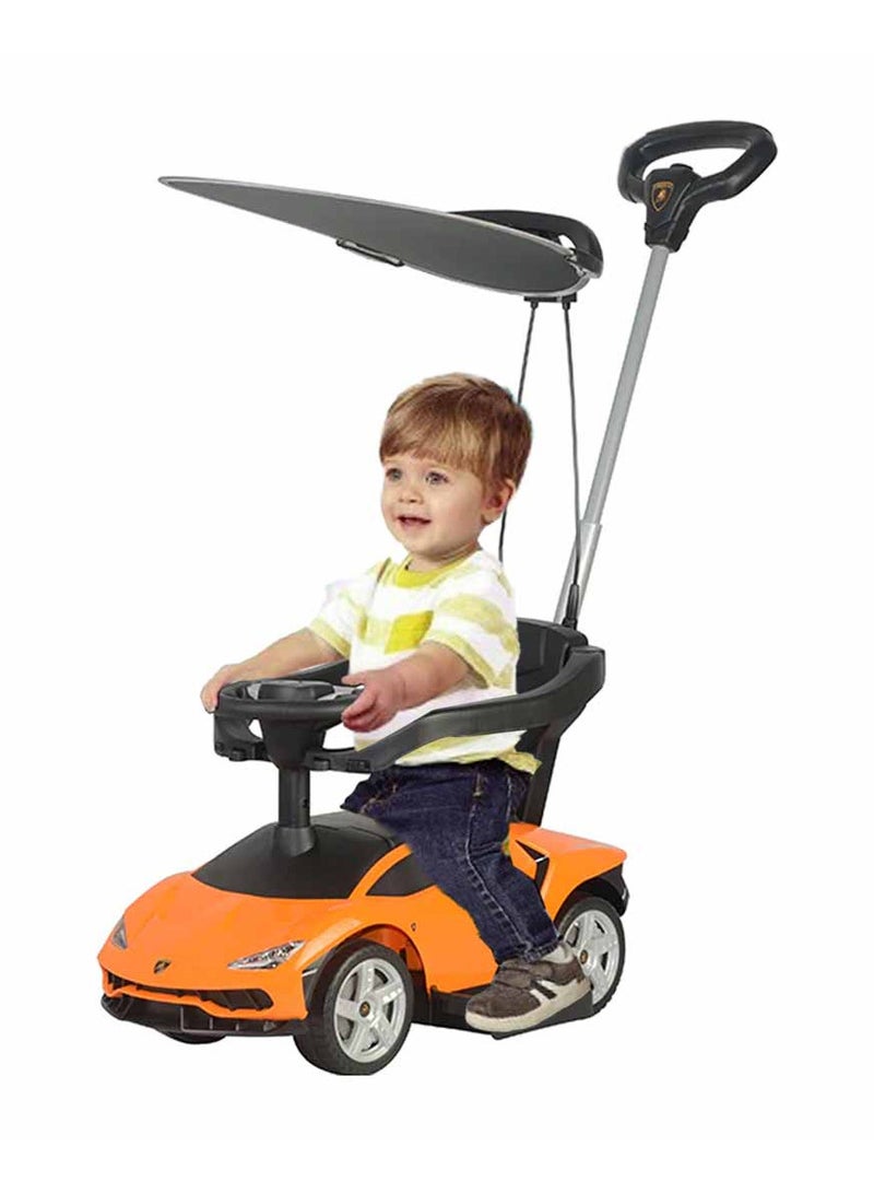 Lamborghini Kids Pusher Car umberlla with handle - Orange