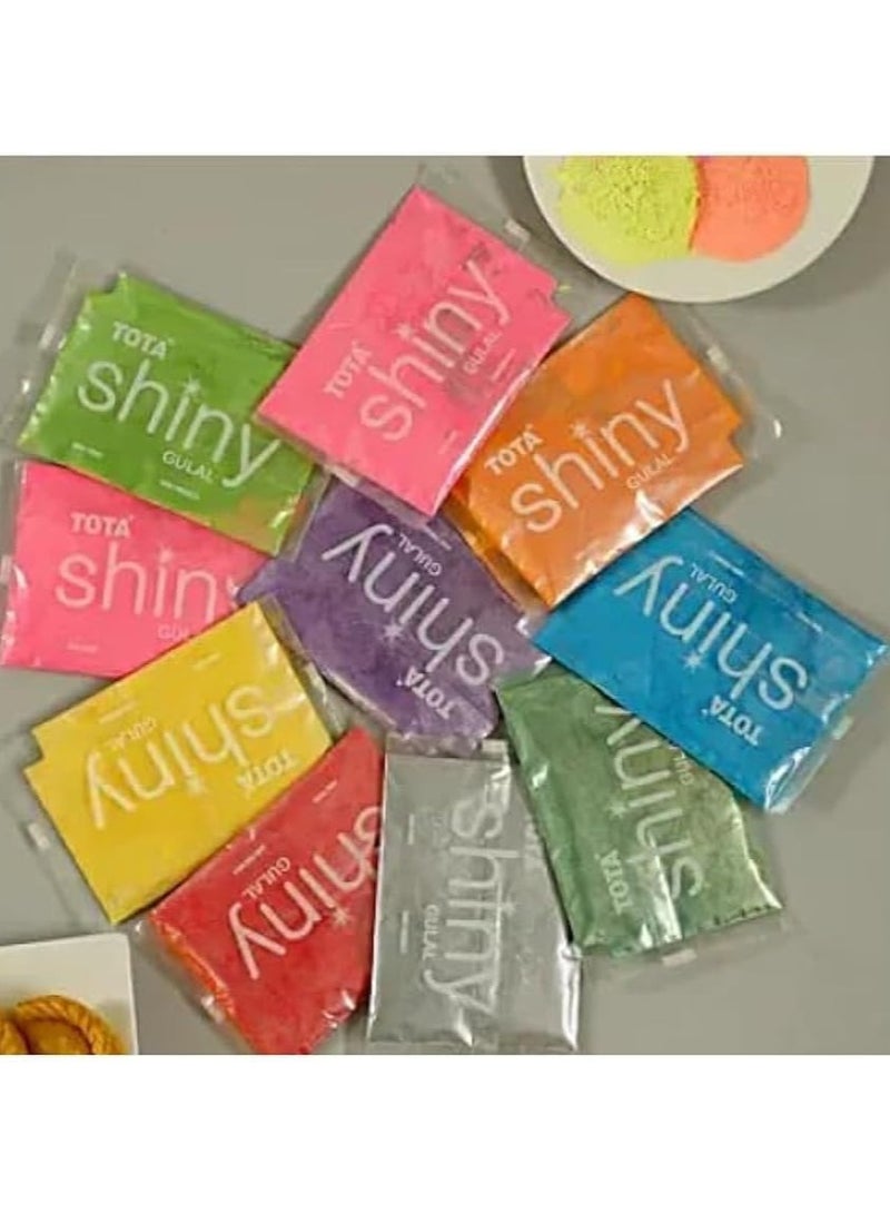 Tota shiny shimmer Gulal pack of 10 of 40g each