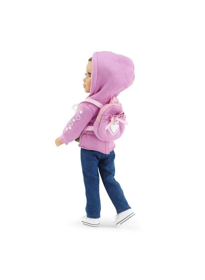 14 Inch Doll 3 Piece Valentines Heart Hoodie Jeans Sweatshirt Clothes Set With Backpack Accessory Compatible With Glitter Girls And Similar Dolls Doll And Shoes Not Included