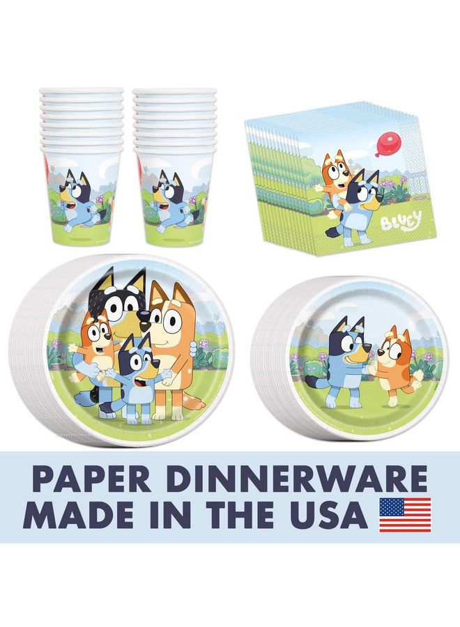 Bluey Birthday Party Supplies And Decorations With Bluey Tablecover Bluey Plates Bluey Cups Bluey Napkins Button