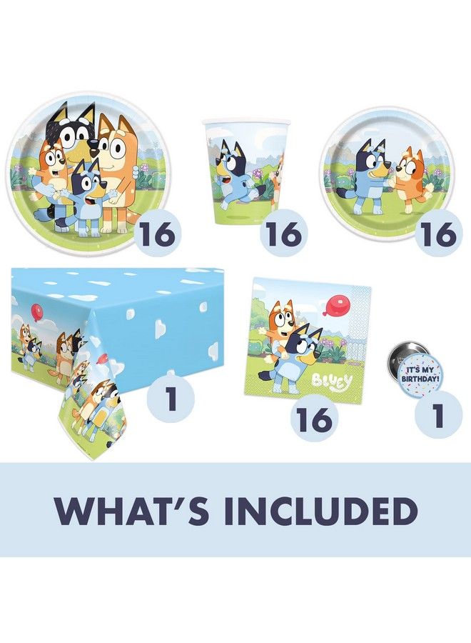 Bluey Birthday Party Supplies And Decorations With Bluey Tablecover Bluey Plates Bluey Cups Bluey Napkins Button