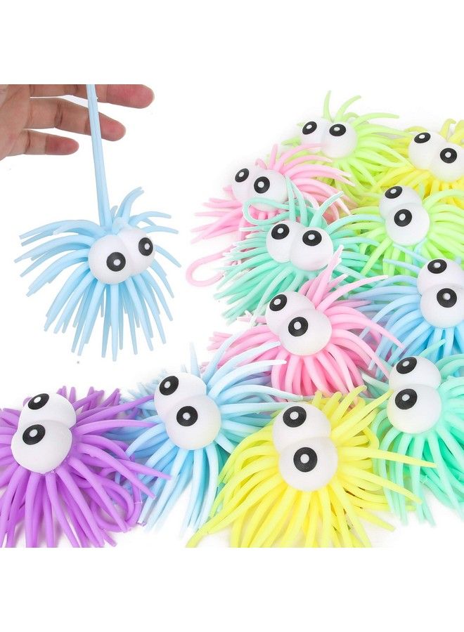 12 Pcs Stress Relief Sea Urchin Puffer Balls Light Up Spiky Sensory Toy Fidget Balls Glow In The Dark Party Supplies