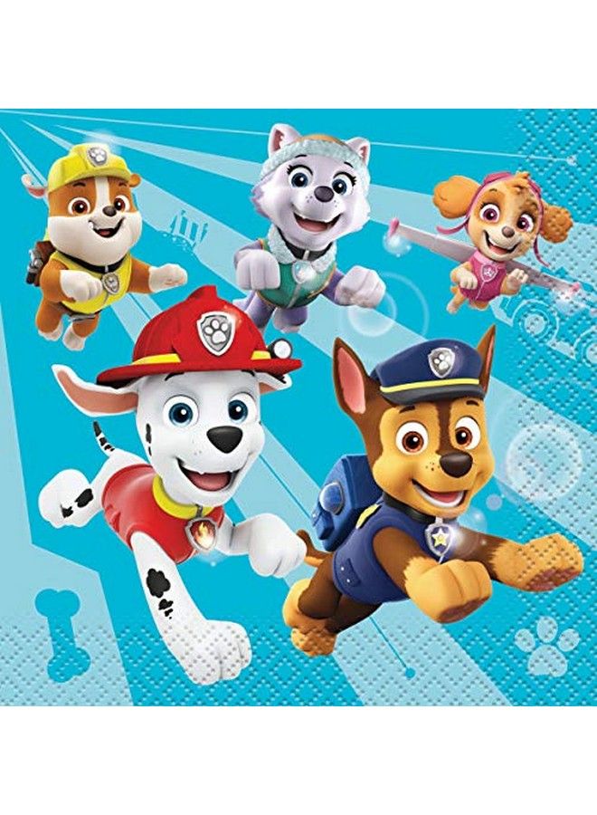 Paw Patrol Birthday Party Supplies Decoration Bundle Pack Includes 16 Dessert Cake Paper Plates 16 Napkins 1 Table Cover 1 Party Banner (Bundle For 16)