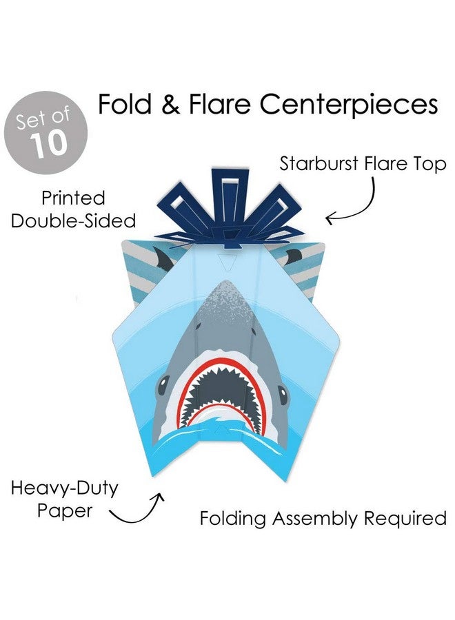 Shark Zone Table Decorations Jawsome Shark Party Or Birthday Party Fold And Flare Centerpieces 10 Count