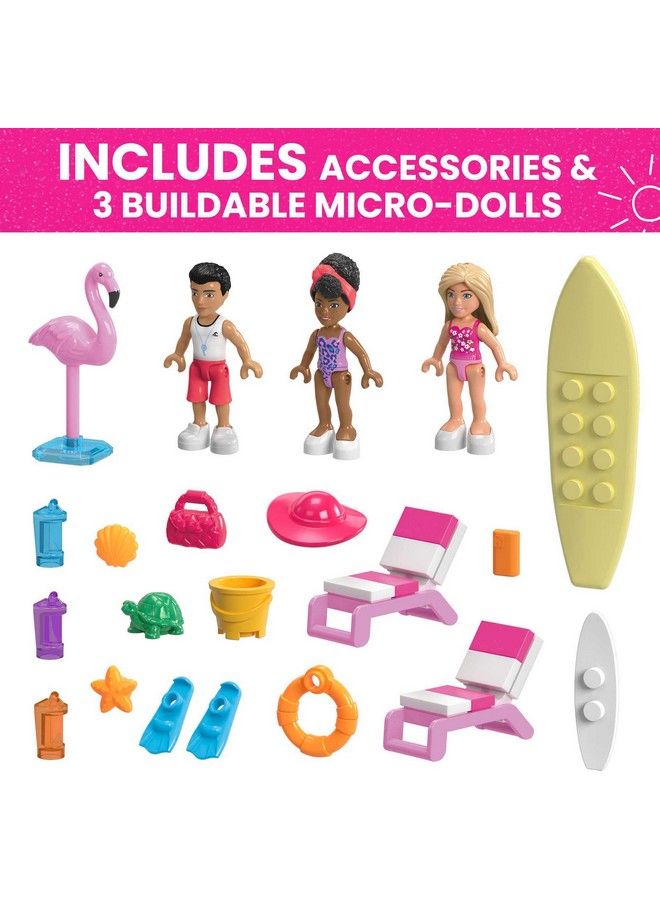 Barbie Boat Building Toys Playset Malibu Dream Boat With 317 Pieces 2 Pets 3 Microdolls And Accessories Pink 6+ Year Old Kid