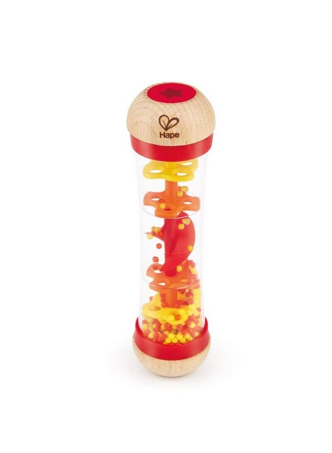 Beaded Raindrops  Mini Wooden Musical Shake  Rattle Rainmaker Toy Red