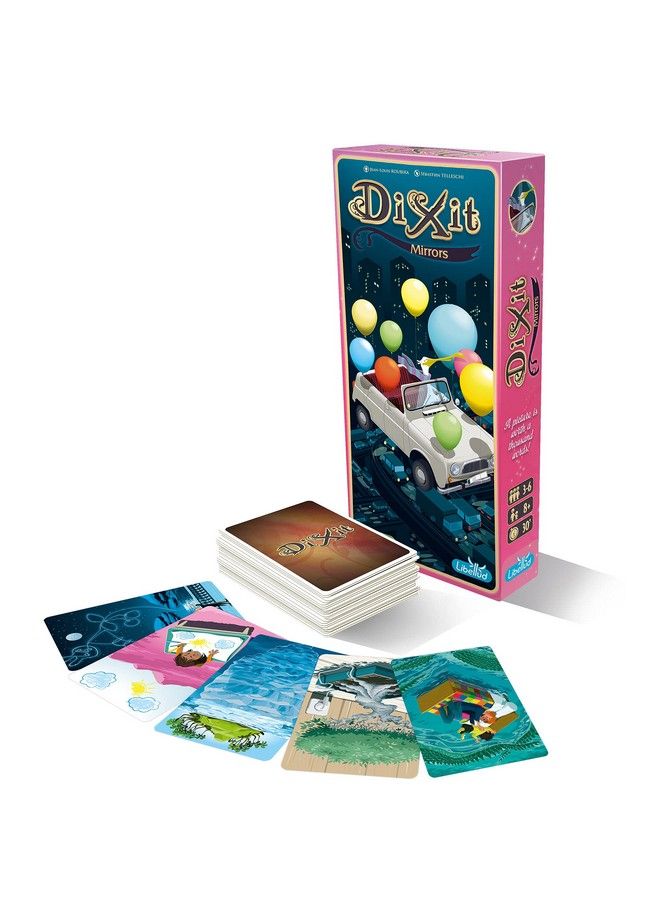 Dixit Mirrors Board Game Expansion ; Storytelling Game For Kids And Adults ; Fun Family Board Game ; Creative Kids Game ; Ages 8 And Up ; 36 Players ; Average Playtime 30 Minutes ; Made By Libellud