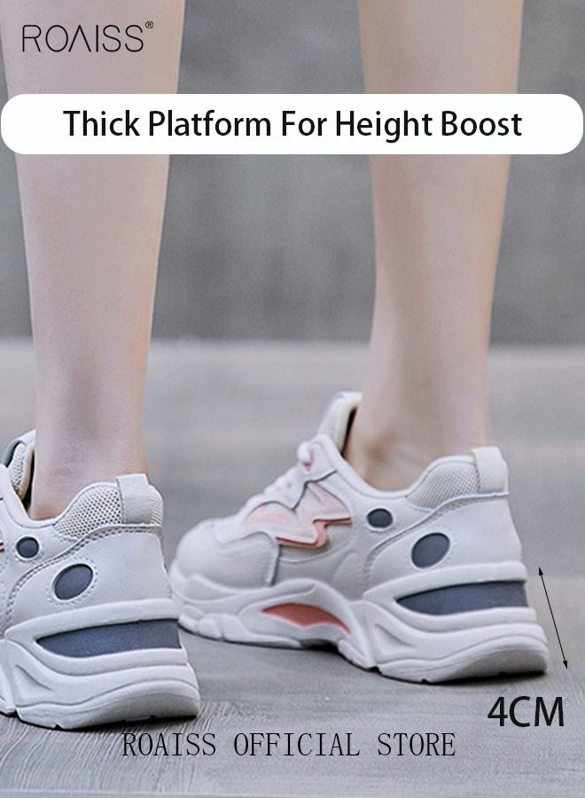 Casual Versatile Sports Shoes for Women Breathable Wear-Resistant Low Top Sneakers for Students Ladies Outdoors Activities Womens Stylish All-Match Soft Sole Platform Walking Shoes Athlesiure Shoes