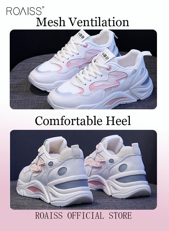 Casual Versatile Sports Shoes for Women Breathable Wear-Resistant Low Top Sneakers for Students Ladies Outdoors Activities Womens Stylish All-Match Soft Sole Platform Walking Shoes Athlesiure Shoes