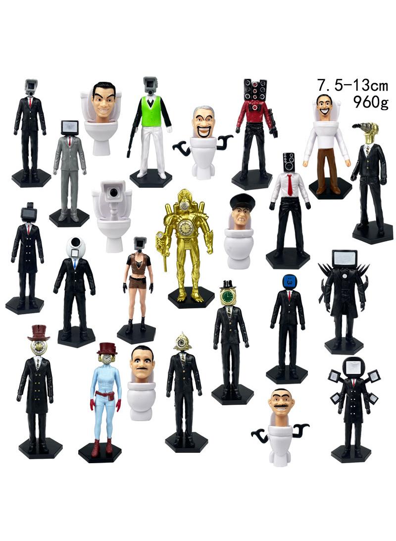 24 Pcs Skibidi Toilet Man Toy Set Ideas Toys Battle Horror Game Model Ideas Toys Gifts for Adult & Kids