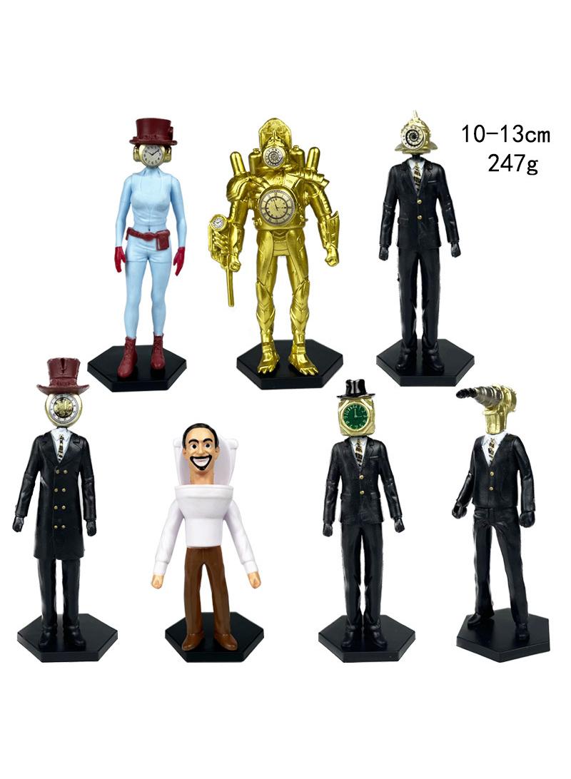 7 Pcs Skibidi Toilet Man Toy Set Ideas Toys Battle Horror Game Model Ideas Toys Gifts for Adult & Kids