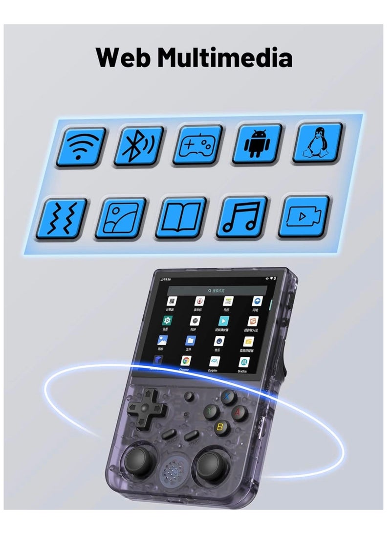 Handheld Game Console 3.5 Inch IPS Screen 640*480 High Resolution CPU RK3566 Quad-Core OS Android 11, Linux 2G/64G+16G 3200mAh Battery