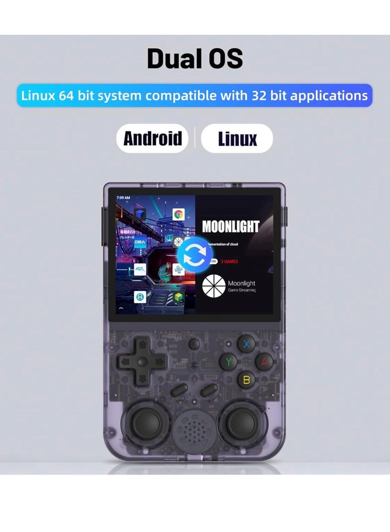 Handheld Game Console 3.5 Inch IPS Screen 640*480 High Resolution CPU RK3566 Quad-Core OS Android 11, Linux 2G/64G+16G 3200mAh Battery