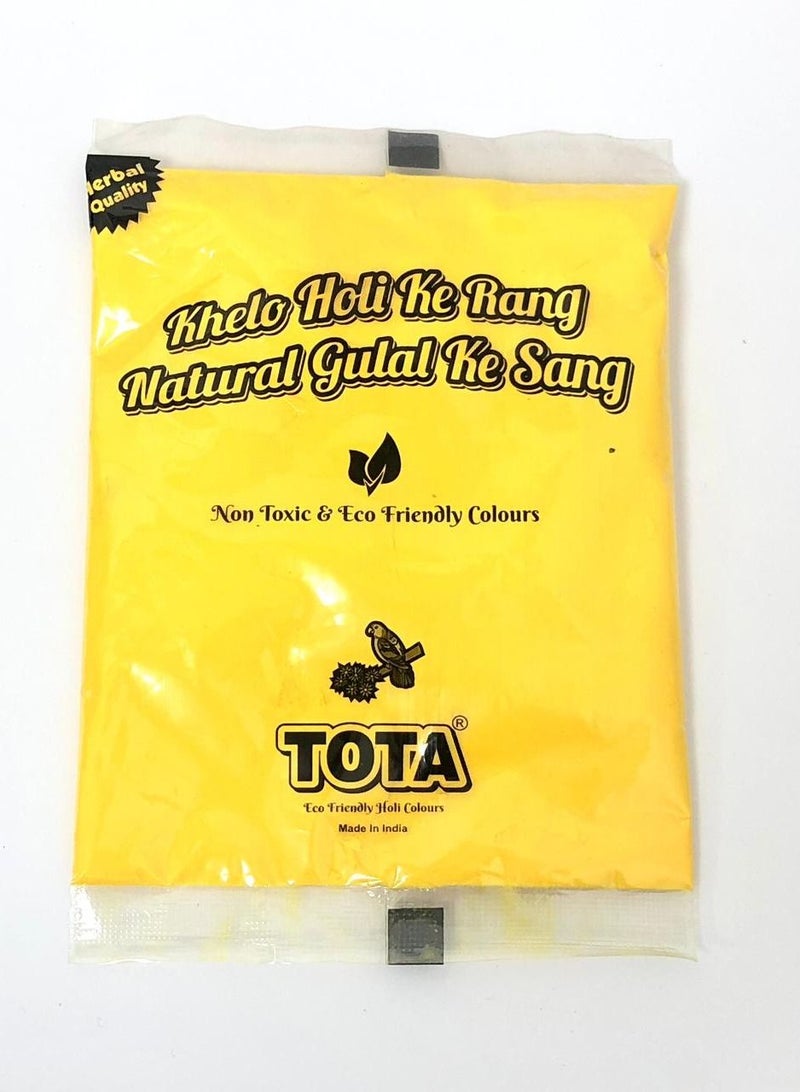 Pack of 10 Tota Holi colour and Gulal yellow colour for Holi party 80 g each