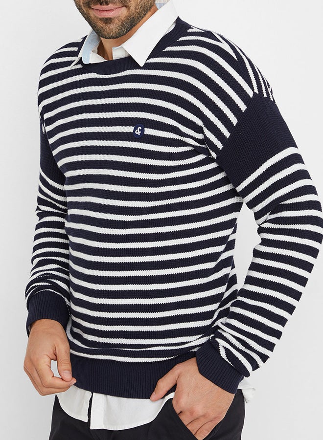 Striped Sweater Navy Blazer