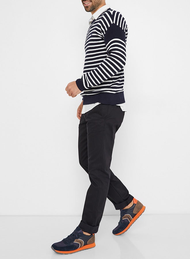 Striped Sweater Navy Blazer
