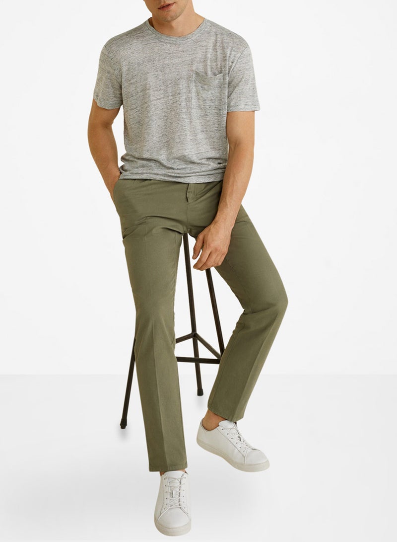 Patch Pocket Speckled T-Shirt Grey