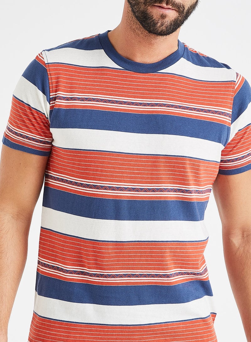 Striped Crew Neck T-Shirt multicolour