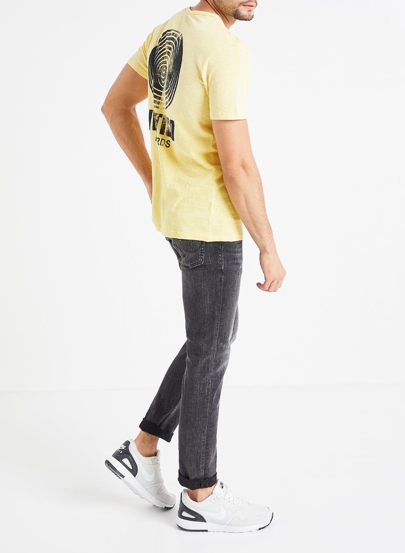 Vertigo Records Print T-Shirt Yellow