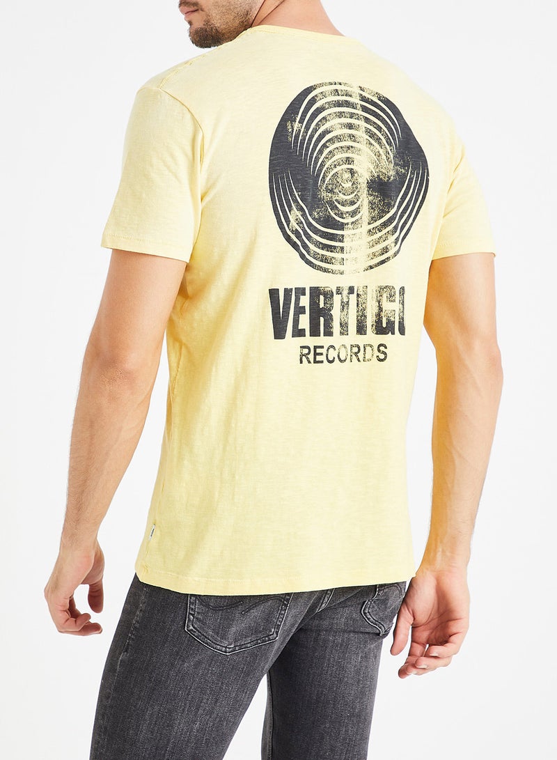 Vertigo Records Print T-Shirt Yellow