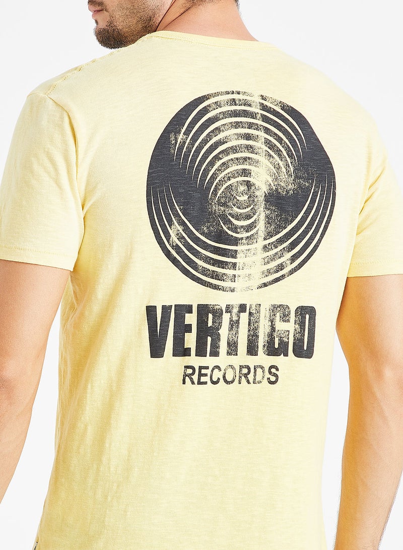 Vertigo Records Print T-Shirt Yellow