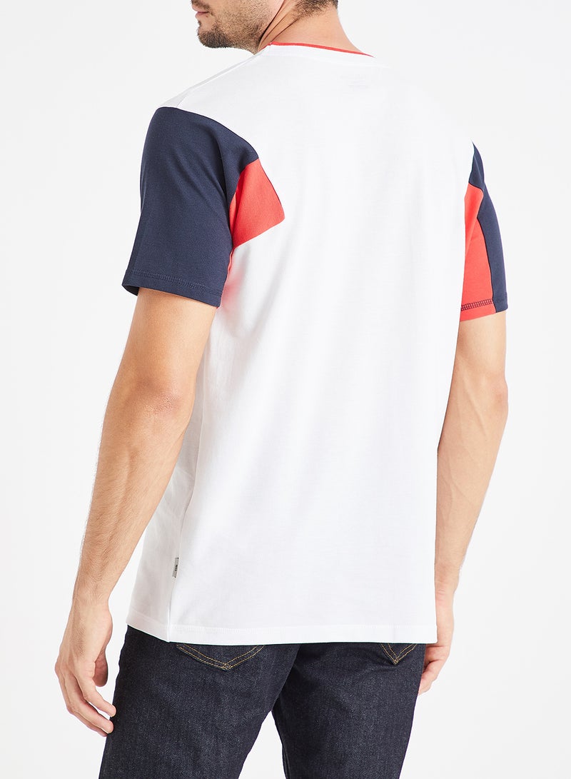 Colourblock Sleeve T-Shirt White