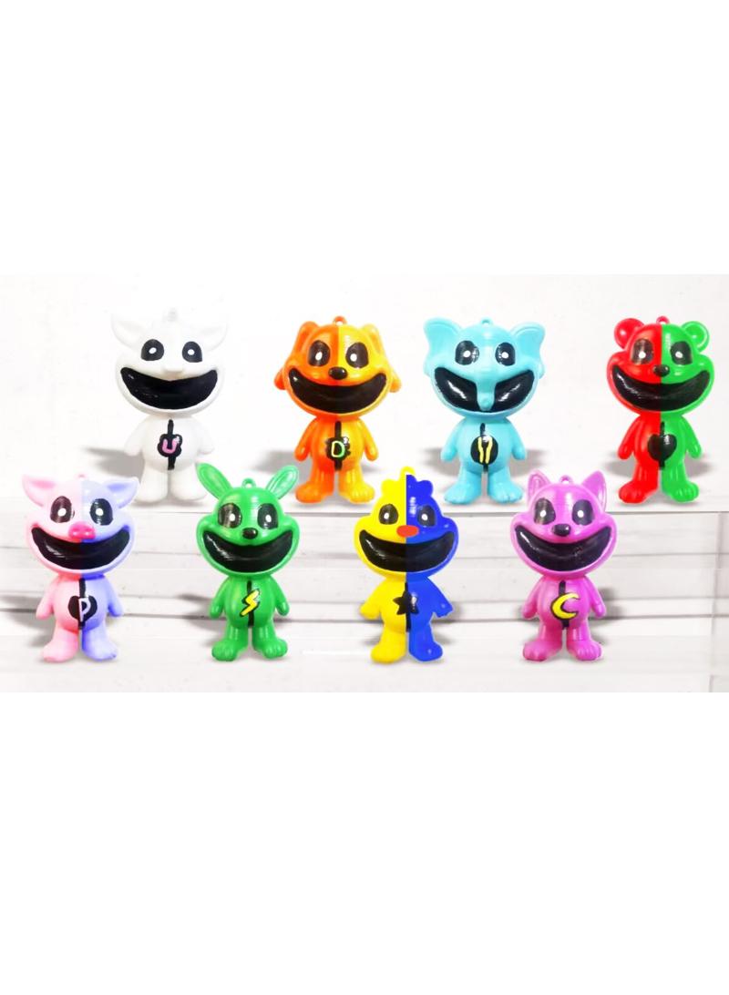 8 Pcs 3-4Inch Smiling Critters Chapter 3 Cartoon Toy Set Monster Game Smiling Critters Series Best Gift for Kids Adults Fans Children's Day Gift