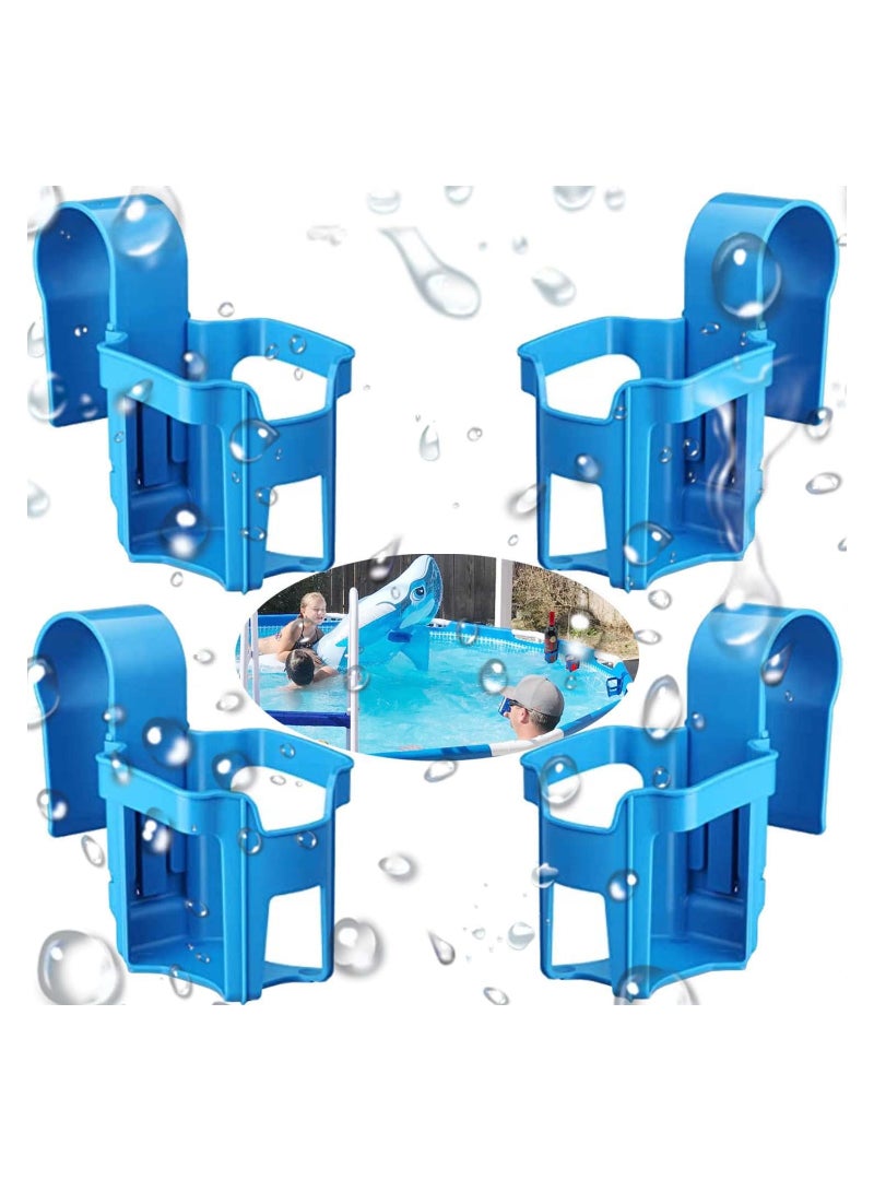 2 in 1 Pool Accessories Above Ground Pool Cup Holder No Spills Pool Cup Holders for Only Fits 2 inch or Less Top Round Bar