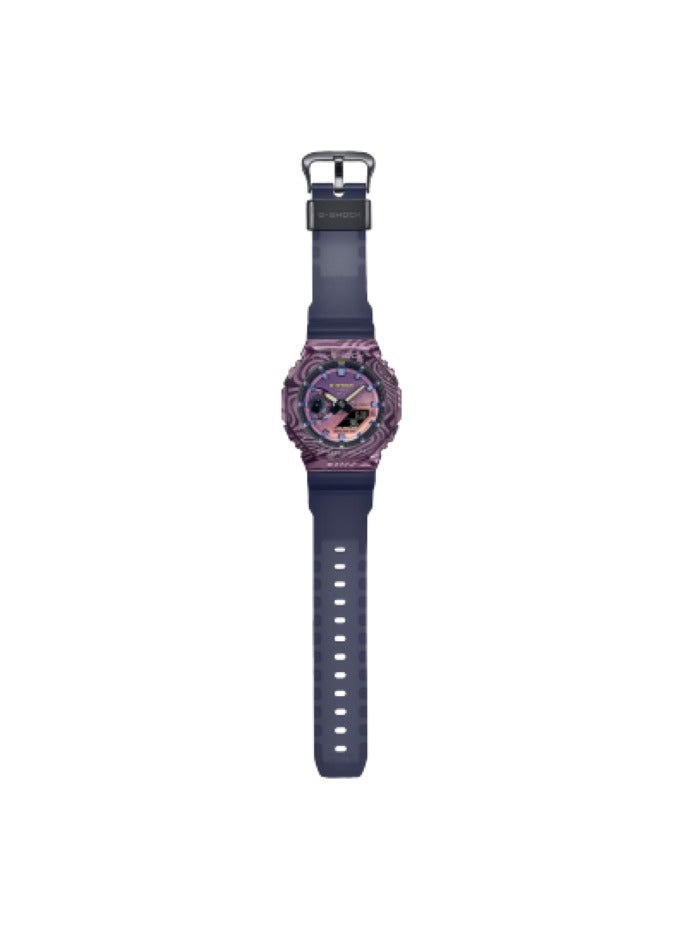 Casio G-shock Limited Milky Way Edition Men's Watch GM-2100MWG-1A octagonal bezel in purple ion-plated metal with a laser-printed galaxy motif