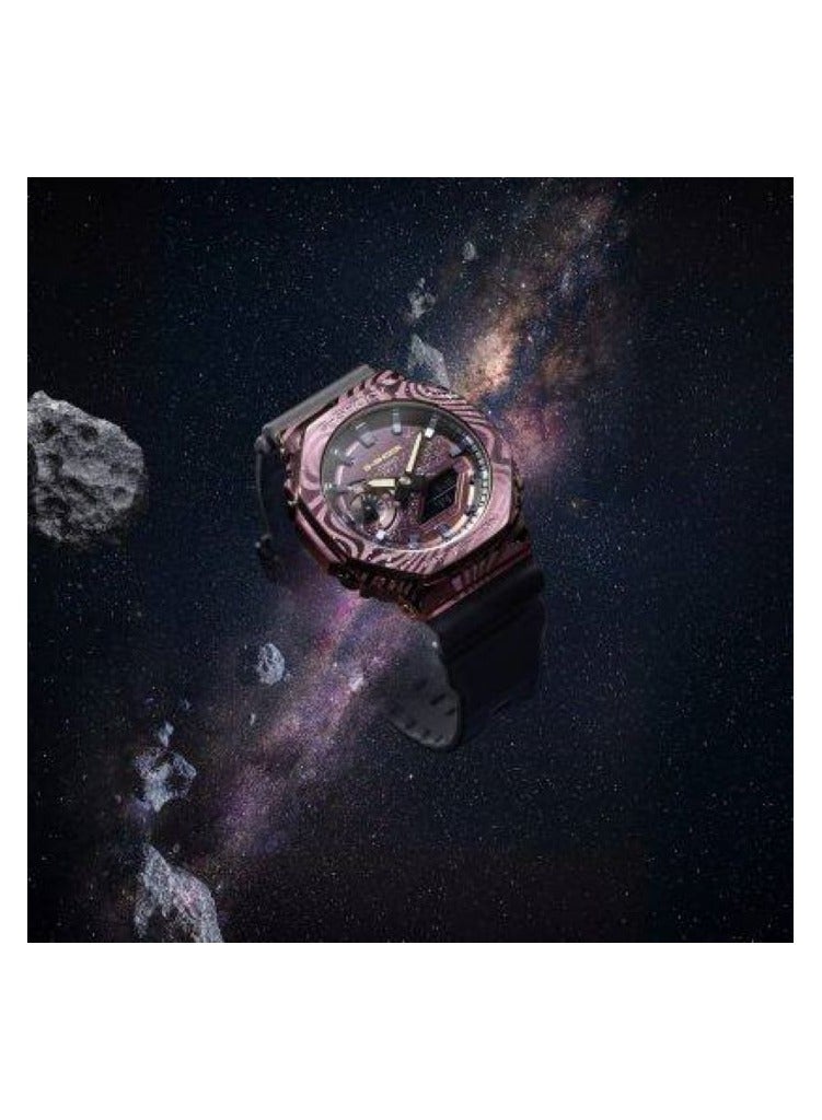 Casio G-shock Limited Milky Way Edition Men's Watch GM-2100MWG-1A octagonal bezel in purple ion-plated metal with a laser-printed galaxy motif
