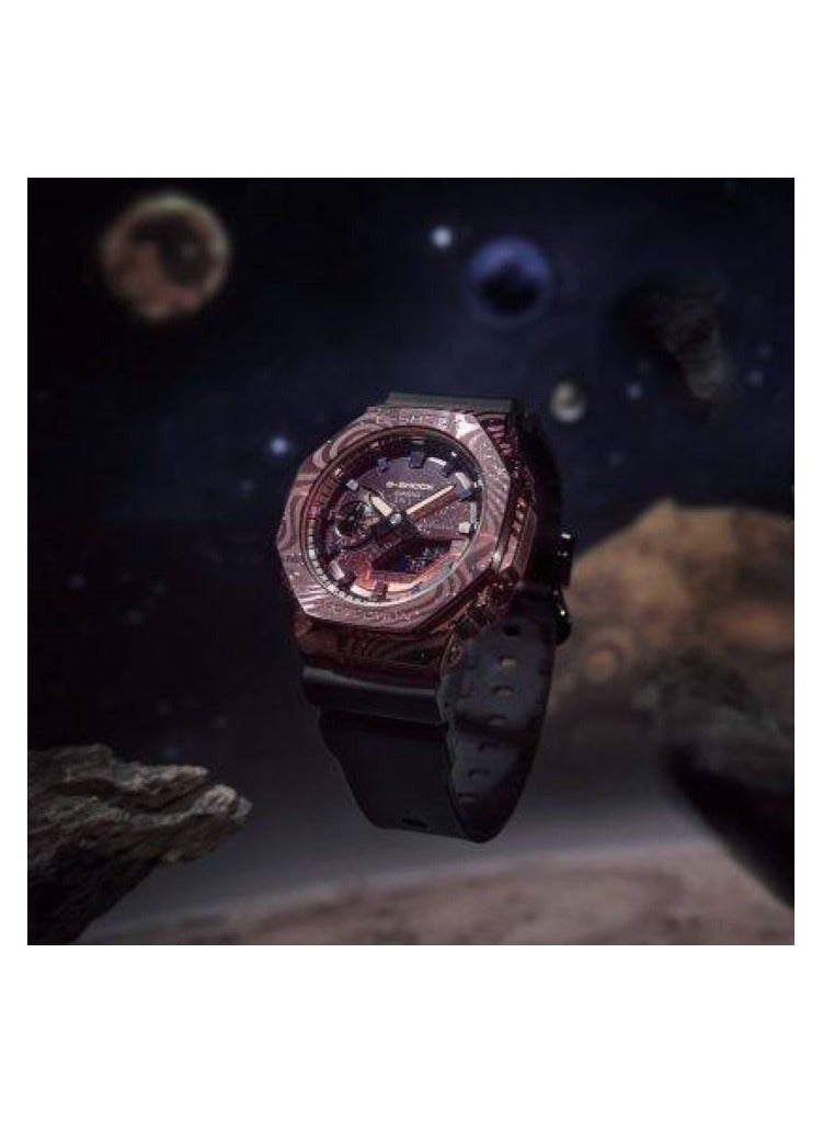 Casio G-shock Limited Milky Way Edition Men's Watch GM-2100MWG-1A octagonal bezel in purple ion-plated metal with a laser-printed galaxy motif