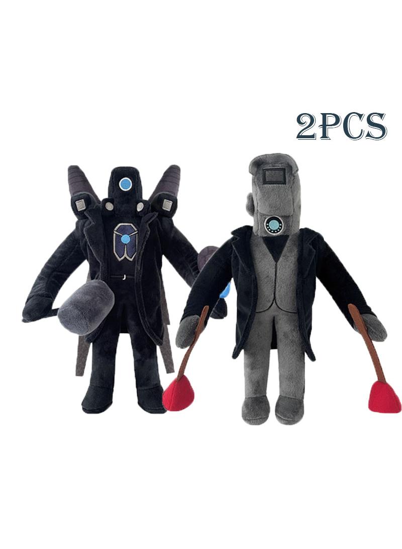 Set Of 2 Pcs Skibidi Toilet Plush Toys 30cm Unmatched Of War Monitor And Titan Electric Driller For Fans Gift Horror Stuffed Figure Doll For Kids And Adults Great Birthday Stuffers For Boys Girls