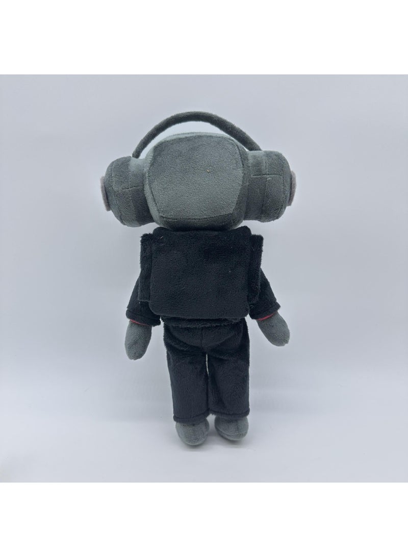 1 Pcs Skibidi Toilet Plush 28cm Black Earphone Man Plushies Toy For Fans Gift Horror Stuffed Figure Doll For Kids And Adults Great Birthday Stuffers For Boys Girls