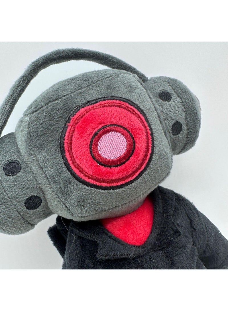 1 Pcs Skibidi Toilet Plush 28cm Black Earphone Man Plushies Toy For Fans Gift Horror Stuffed Figure Doll For Kids And Adults Great Birthday Stuffers For Boys Girls