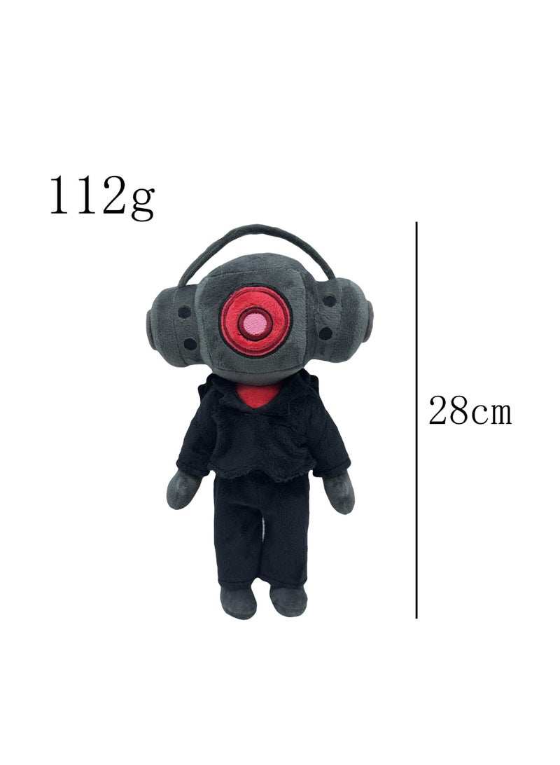 1 Pcs Skibidi Toilet Plush 28cm Black Earphone Man Plushies Toy For Fans Gift Horror Stuffed Figure Doll For Kids And Adults Great Birthday Stuffers For Boys Girls