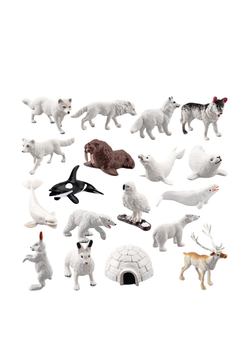 18 Pcs Polar Animals Figurines Arctic Animal Toy Figurines Set Realistic Animal Models Arctic Circle Ocean Sea Animal Figurines Playset For Kids Educational Toys