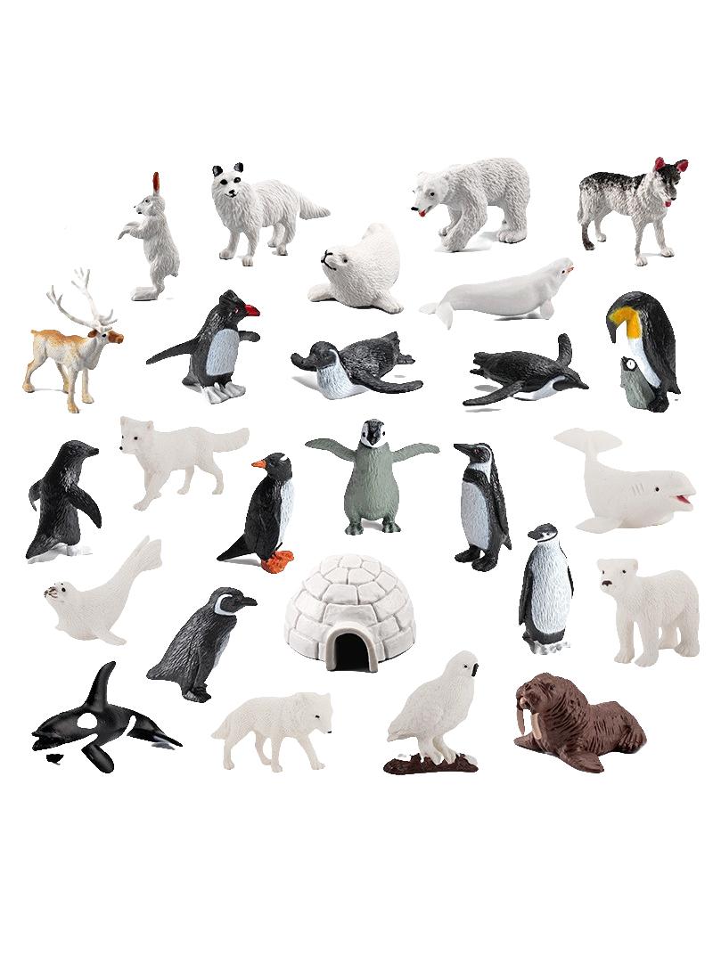 26 Pcs Polar Animals Figurines Arctic Animal Toy Figurines Set Realistic Animal Models Arctic Circle Ocean Sea Animal Figurines Playset For Kids Educational Toys