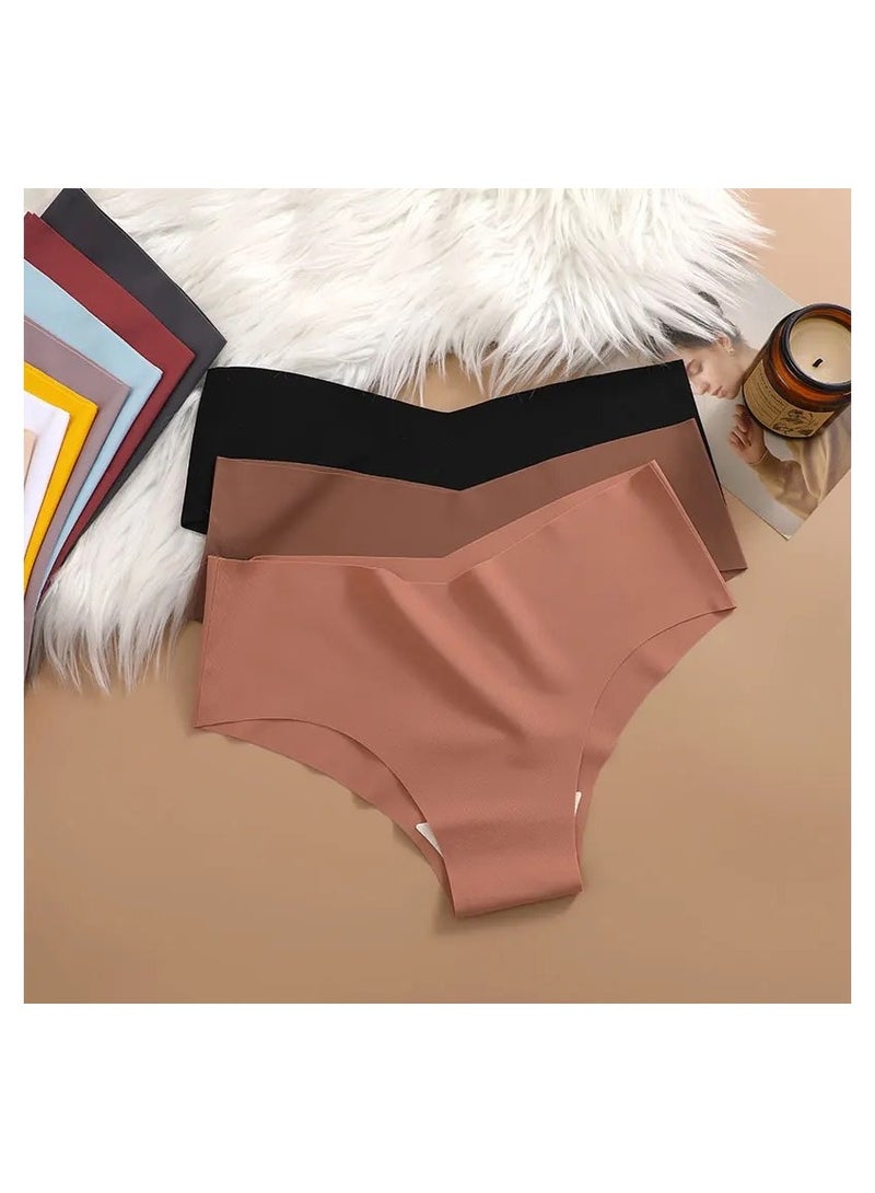 5 Pieces Womens Underwear Bikini Silky Seamless Underwear for Women Panties Cheeky Hipster