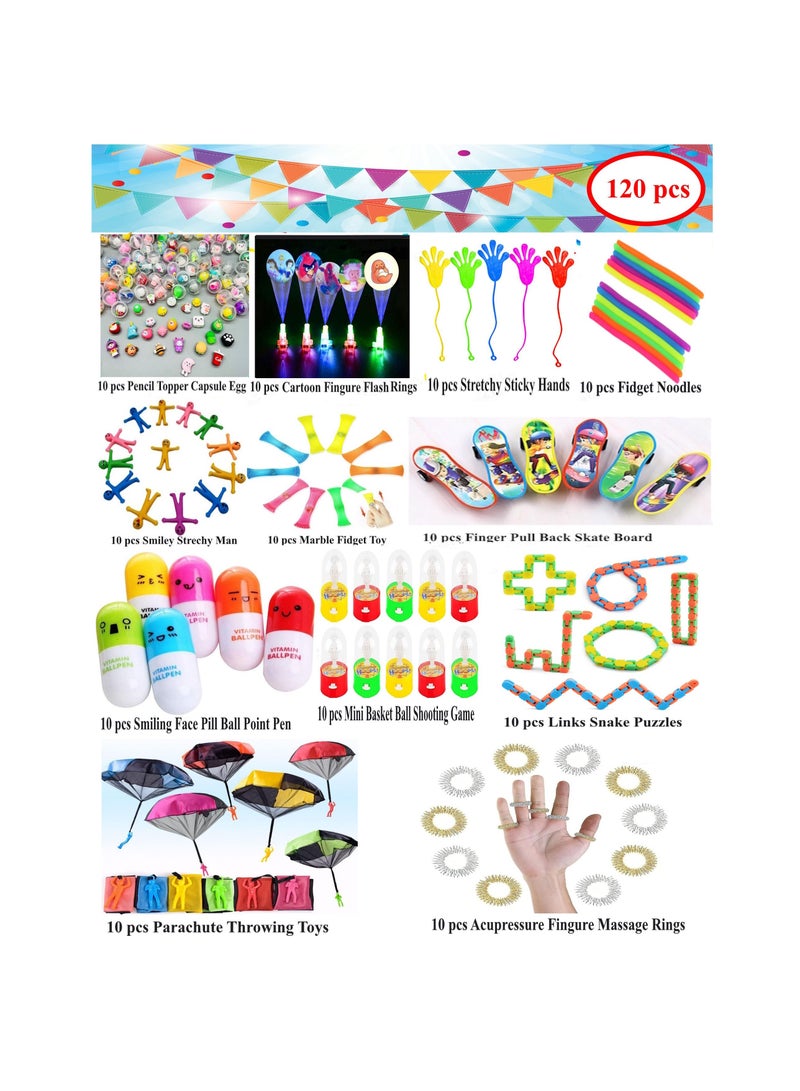 120pcs Party Favors for Kids Bulk Toys for Classroom Rewards Carnival Prizes Birthday Party Pinata Stuffers Goodie Bag Filler Treasure Box Return gifts for Boys and Girls