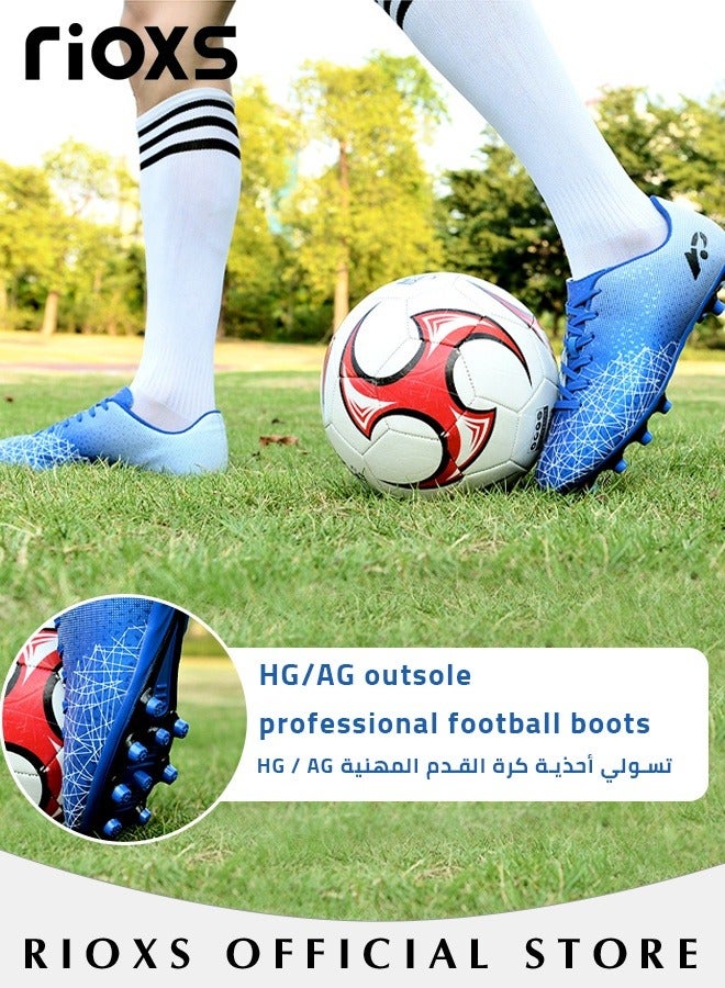 Mens Soccer Shoes Professional Competition Football Boots Training Boy's Outdoor Non-Slip Sneakers For Kids Lightweight Teenagers Adults