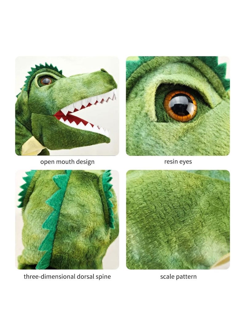 COOLBABY Fluffy Dinosaur Hand Puppet Hand Puppets Dinosaur for Kids Dinosaur Cuddly Toy with Movable Mouth 25 CM