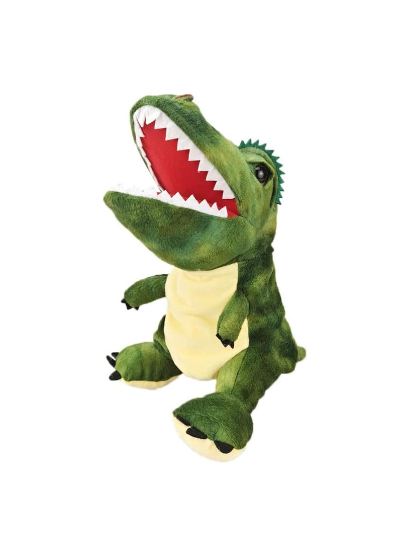 COOLBABY Fluffy Dinosaur Hand Puppet Hand Puppets Dinosaur for Kids Dinosaur Cuddly Toy with Movable Mouth 25 CM