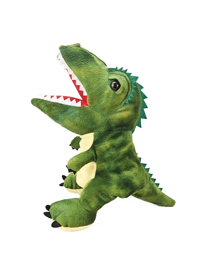 COOLBABY Fluffy Dinosaur Hand Puppet Hand Puppets Dinosaur for Kids Dinosaur Cuddly Toy with Movable Mouth 25 CM