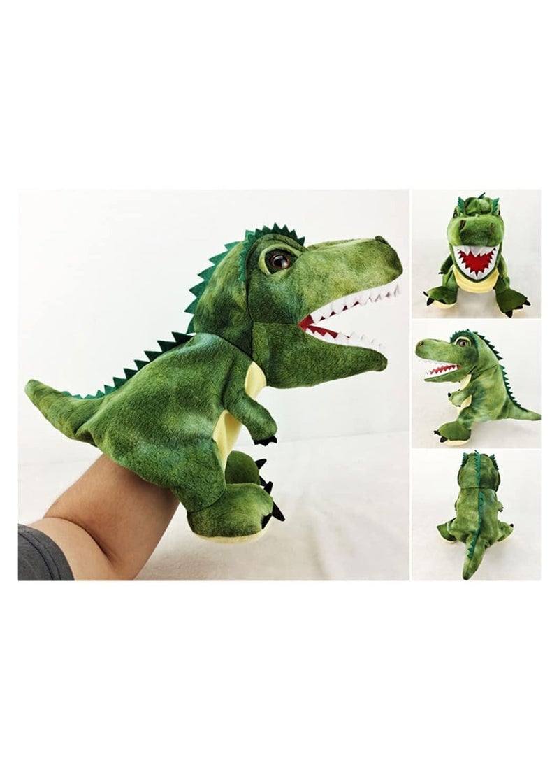 COOLBABY Fluffy Dinosaur Hand Puppet Hand Puppets Dinosaur for Kids Dinosaur Cuddly Toy with Movable Mouth 25 CM