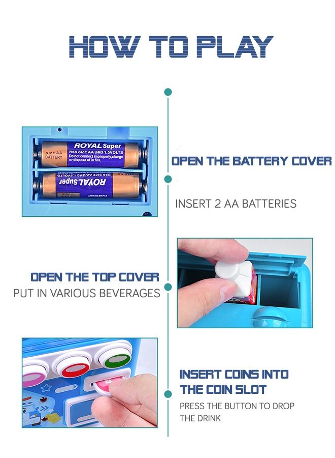 Interactive Early Developmental Toy Vending Machine Pretend Play Electronic Drink Apparatus Develop Common Sense of Life with Music and Light