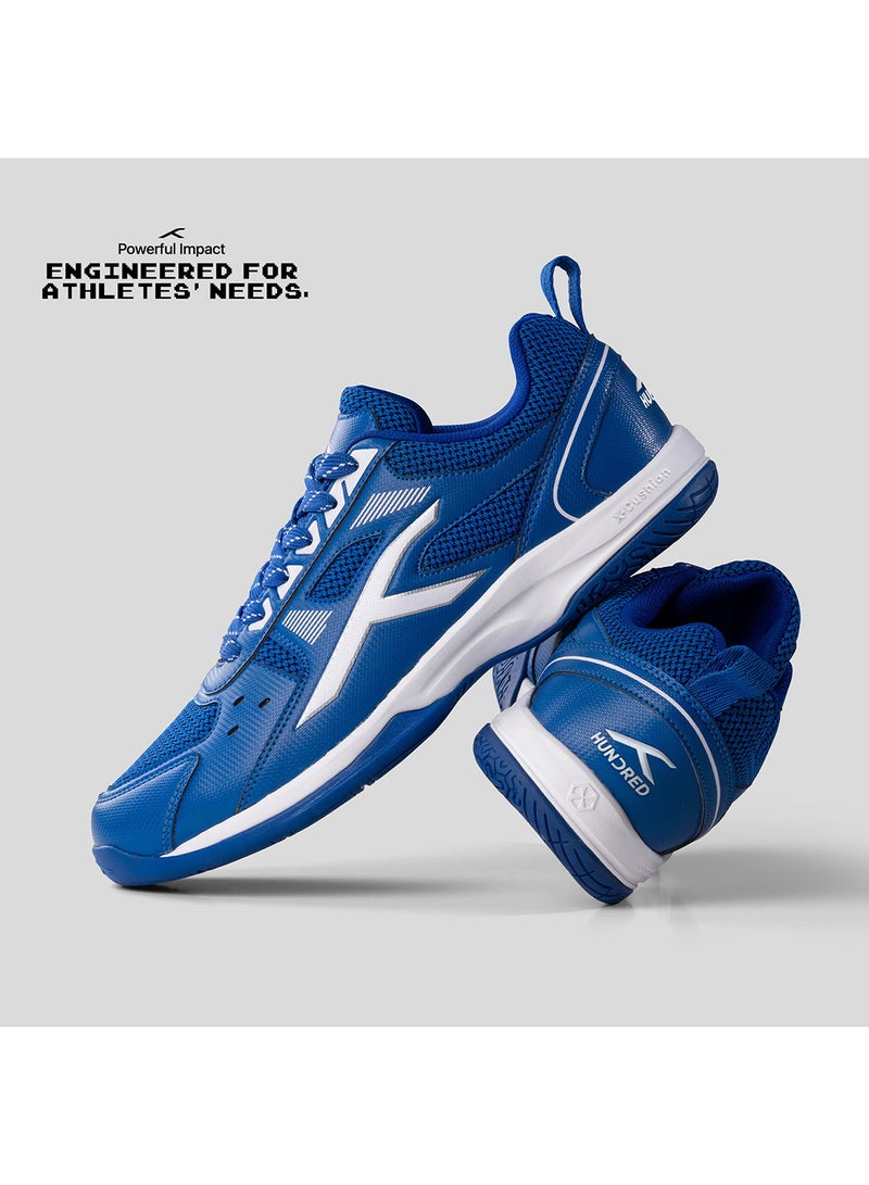 RAZE Badminton Shoe (UK 8 \ US 9 \ EU 42 ) | Mens and Boys | Non-Marking Shoe | Court Shoe | For Badminton, Squash, Tennis Players | X-Cushion, Active Grip Sole, Toe Assist